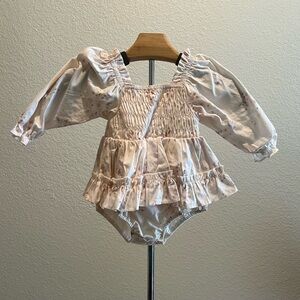 Charming Cream Floral Kids Dress